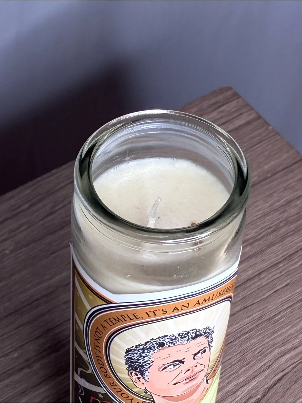 NWOT Saint Anthony Bourdain Devotional Candle with Illustrated Label